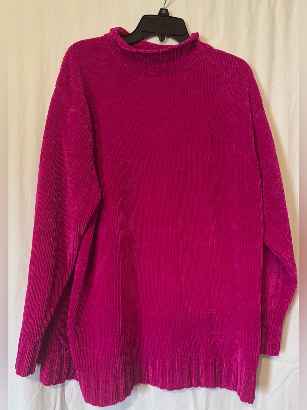 Priority Too Magenta Chenille Sweater – Soft Ribbed Knit, Size 3X